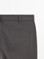 Slim fit twill trousers