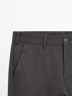 Slim fit twill trousers