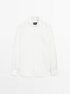Slim fit linen blend shirt