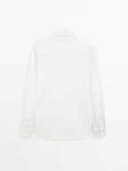 Slim fit linen blend shirt