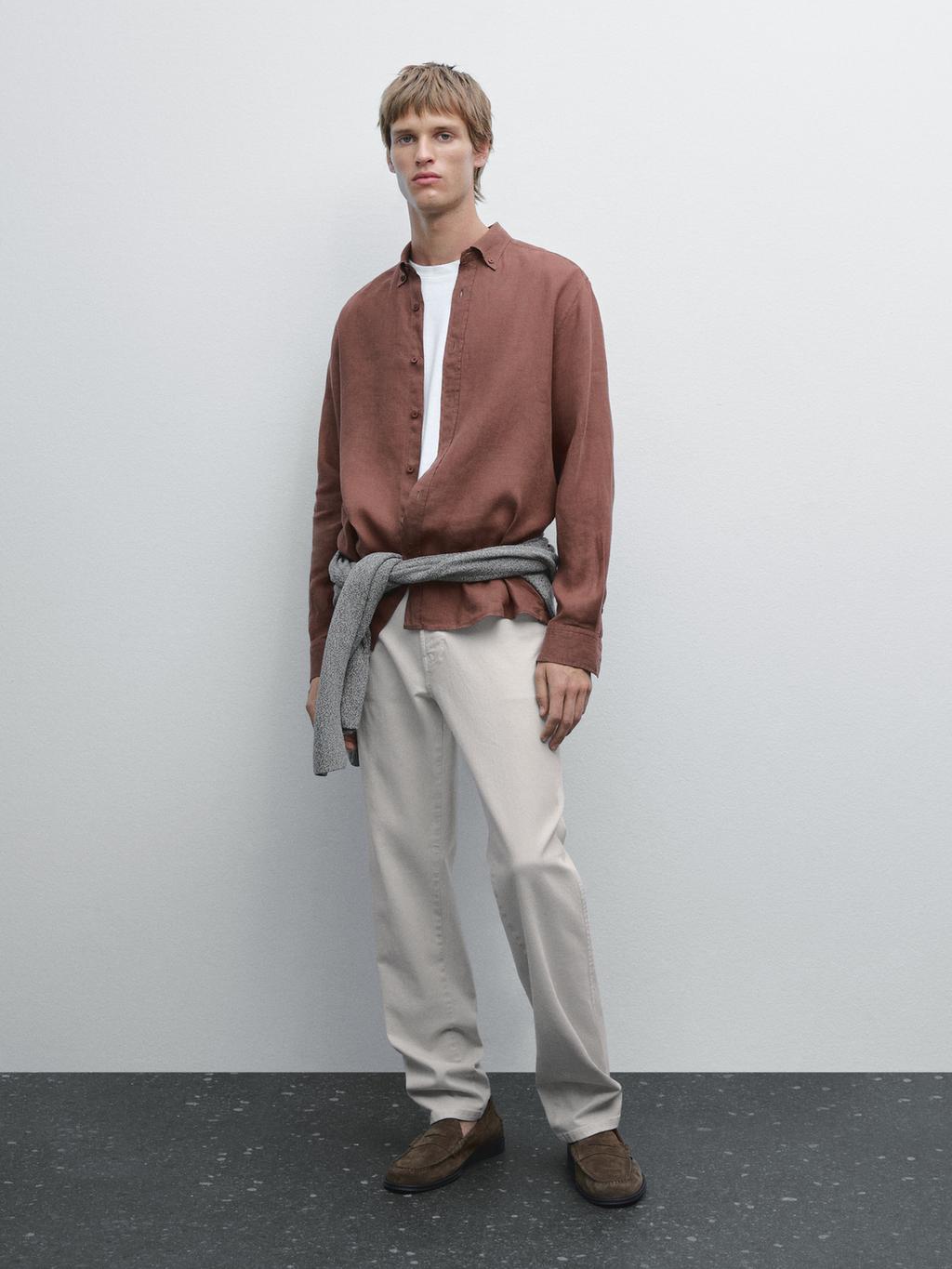 100% linen regular fit shirt