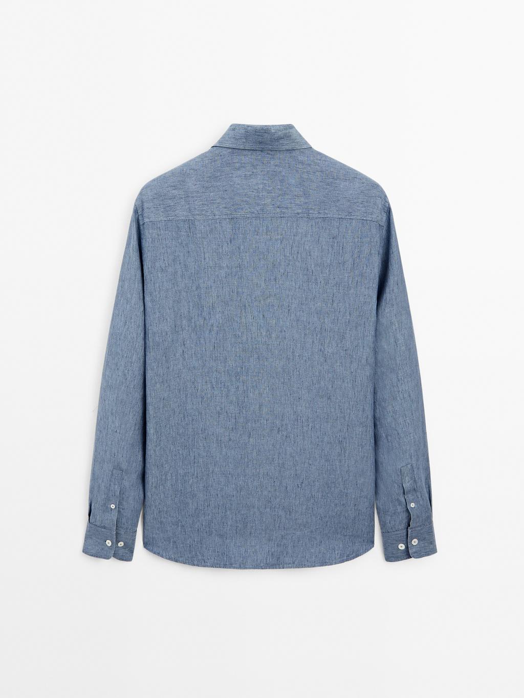 Regular fit faded linen shirt