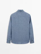 Regular fit faded linen shirt