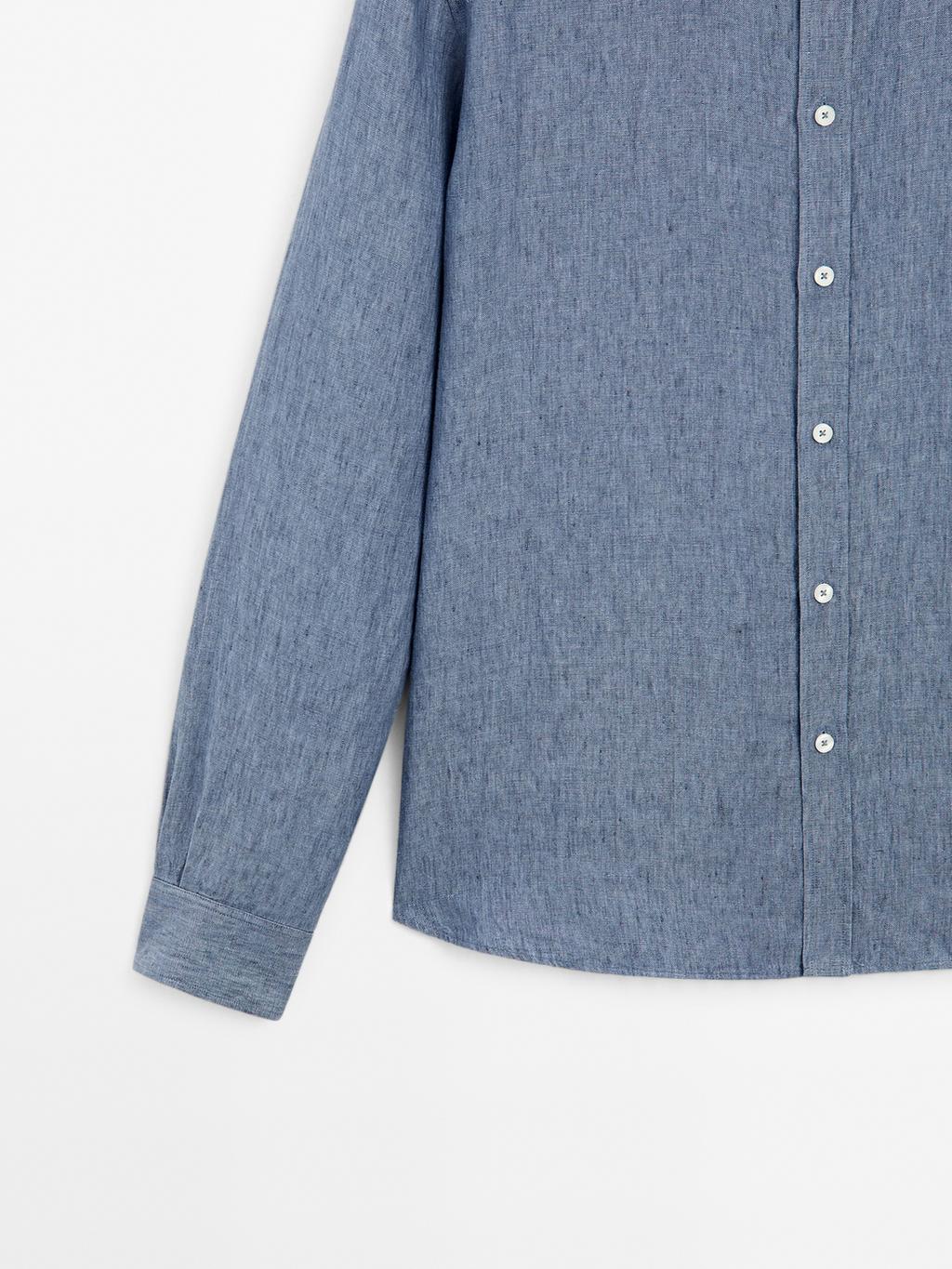 Regular fit faded linen shirt