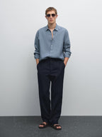 Regular fit faded linen shirt