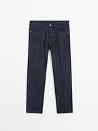Lightweight tapered fit jeans
