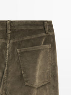 Relaxed fit corduroy denim-effect trousers