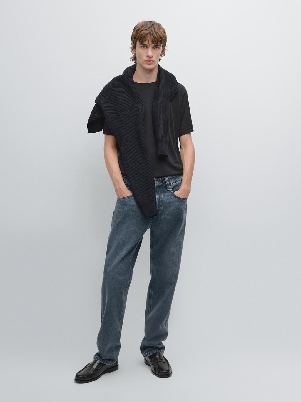 Short sleeve wool blend T-shirt