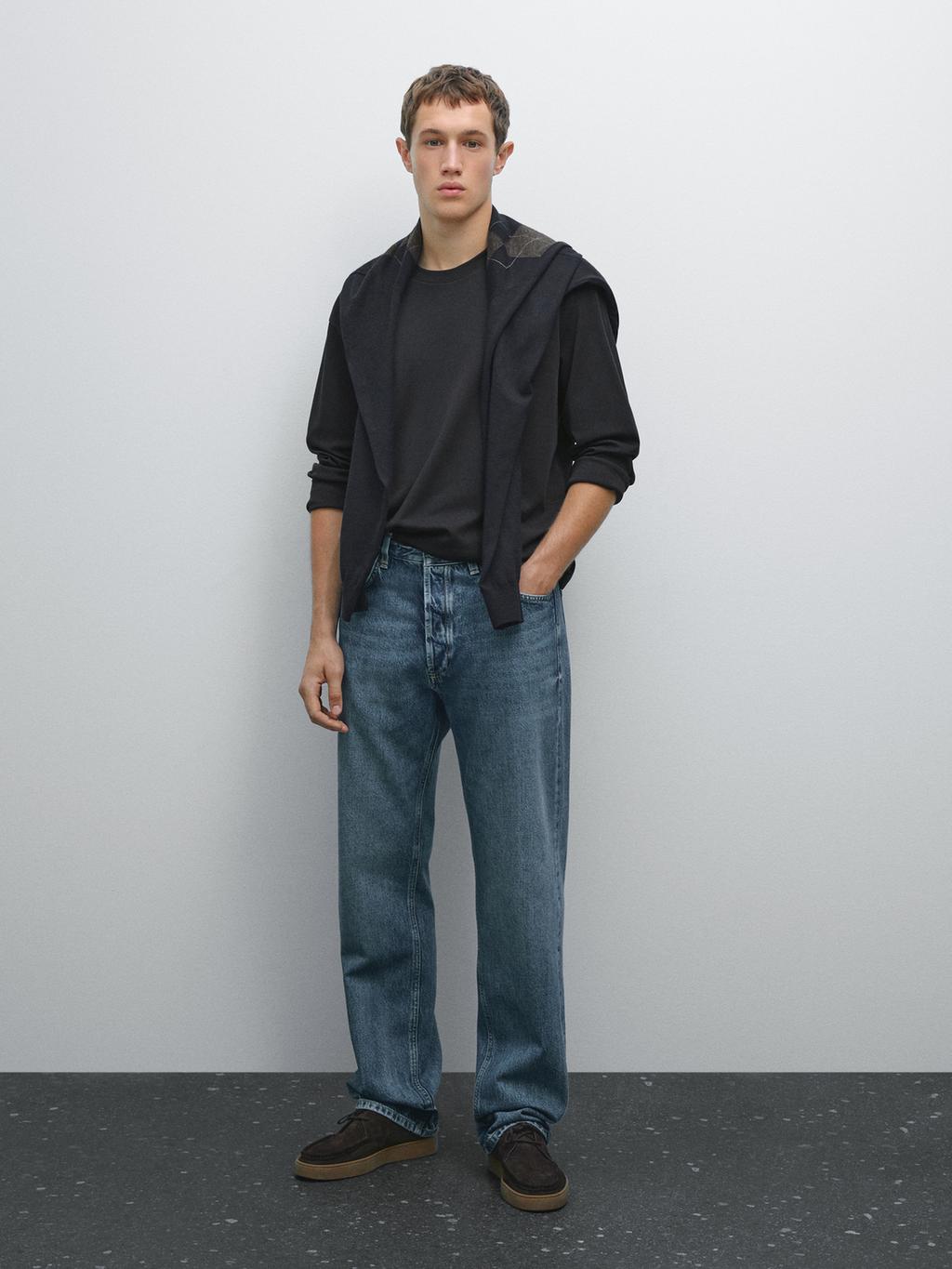 Long sleeve medium weight cotton T-shirt