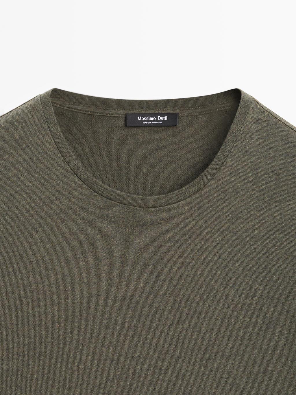 Lightweight short sleeve cotton melange T-shirt