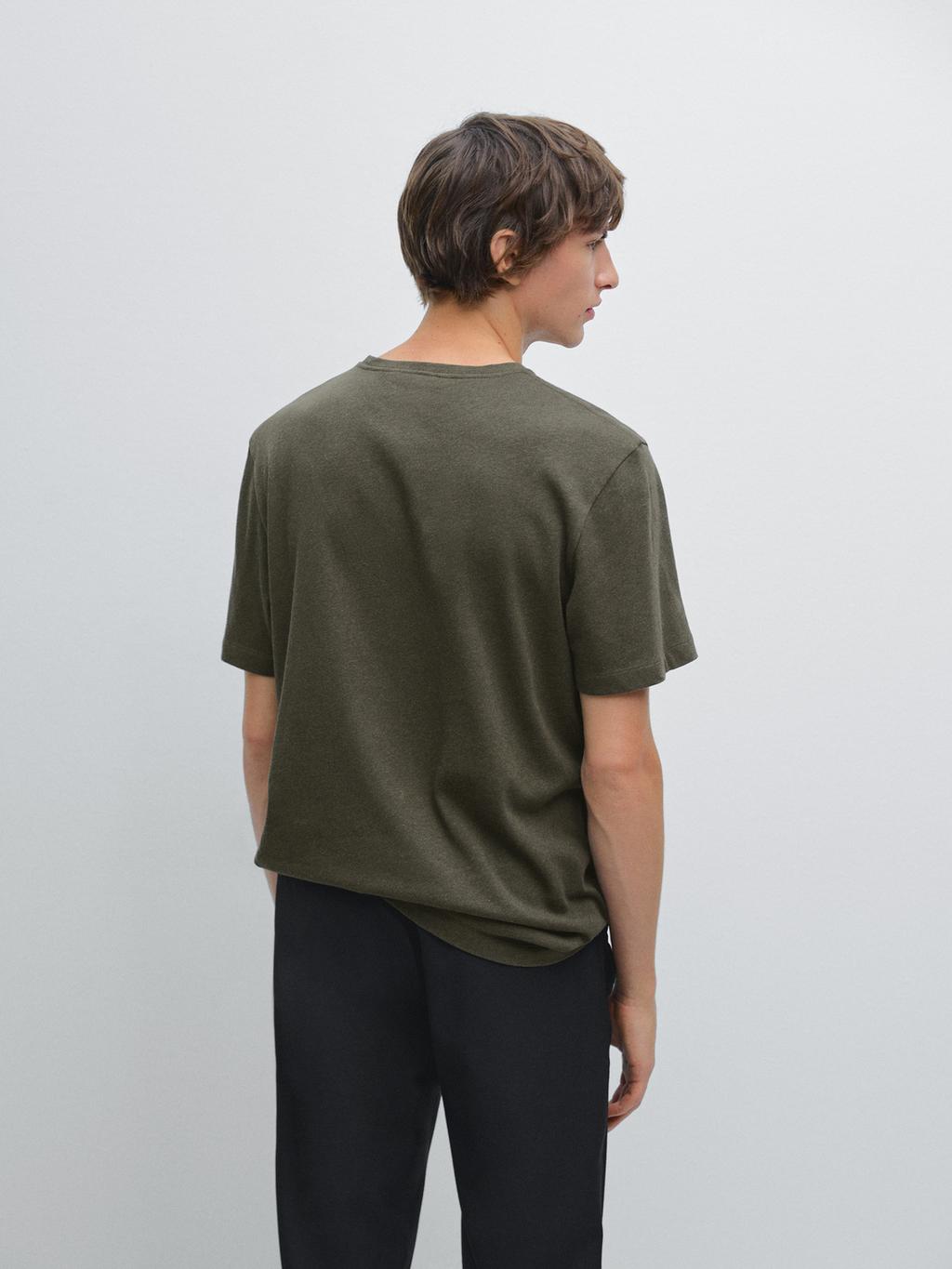 Lightweight short sleeve cotton melange T-shirt