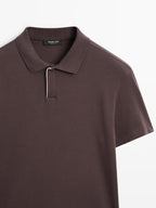 Short sleeve polo shirt with placket detail