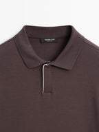 Short sleeve polo shirt with placket detail
