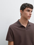 Short sleeve polo shirt with placket detail
