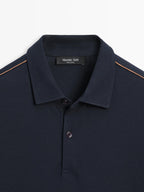 Short sleeve polo shirt with contrast seam detail