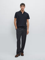 Short sleeve polo shirt with contrast seam detail