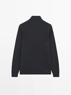 Textured long sleeve polo shirt