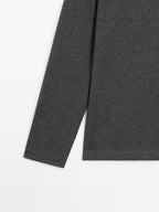 Long sleeve polo shirt with zip-up collar