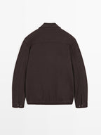 Short double wool blend jacket