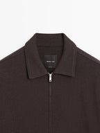 Short double wool blend jacket