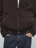 Short double wool blend jacket