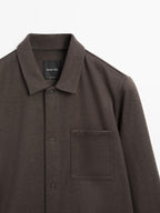 Snap-button overshirt with pocket detail