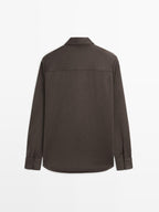 Snap-button overshirt with pocket detail