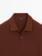 Cotton blend short sleeve polo shirt