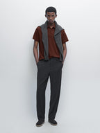 Cotton blend short sleeve polo shirt