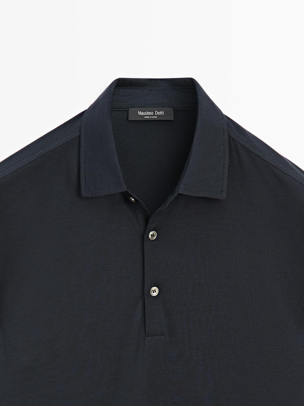 Wool blend knit polo sweater