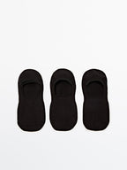 Pack of 3 pairs of no-show cotton blend socks