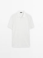 Short sleeve polo shirt with collar detail