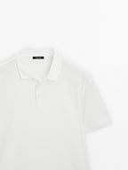 Short sleeve polo shirt with collar detail