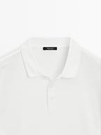 Short sleeve polo shirt with collar detail