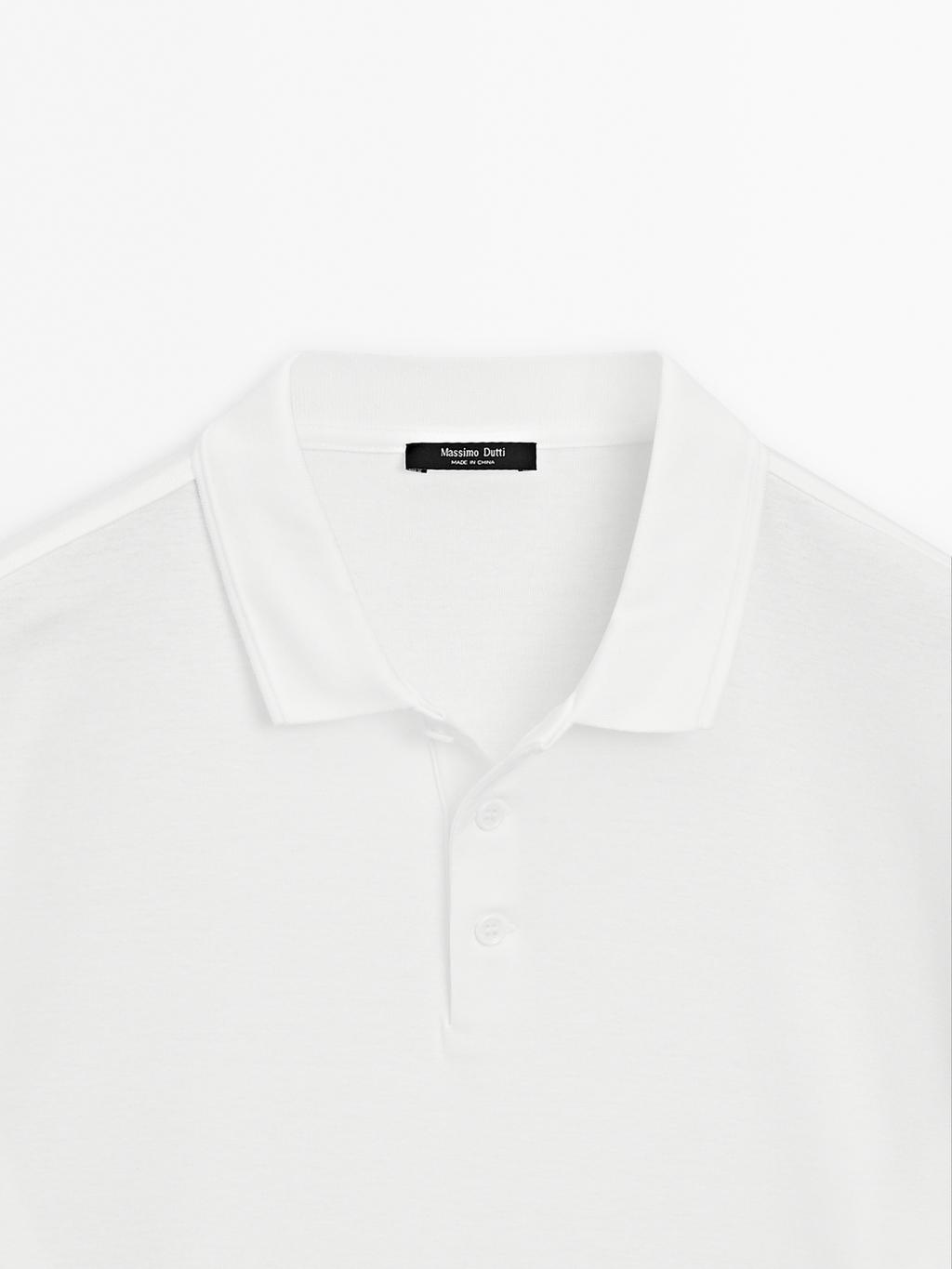 Short sleeve polo shirt with collar detail