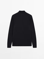 Long sleeve mercerised cotton pique polo shirt