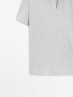 Short sleeve melange polo shirt