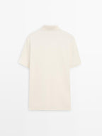 100% cotton textured knit polo shirt