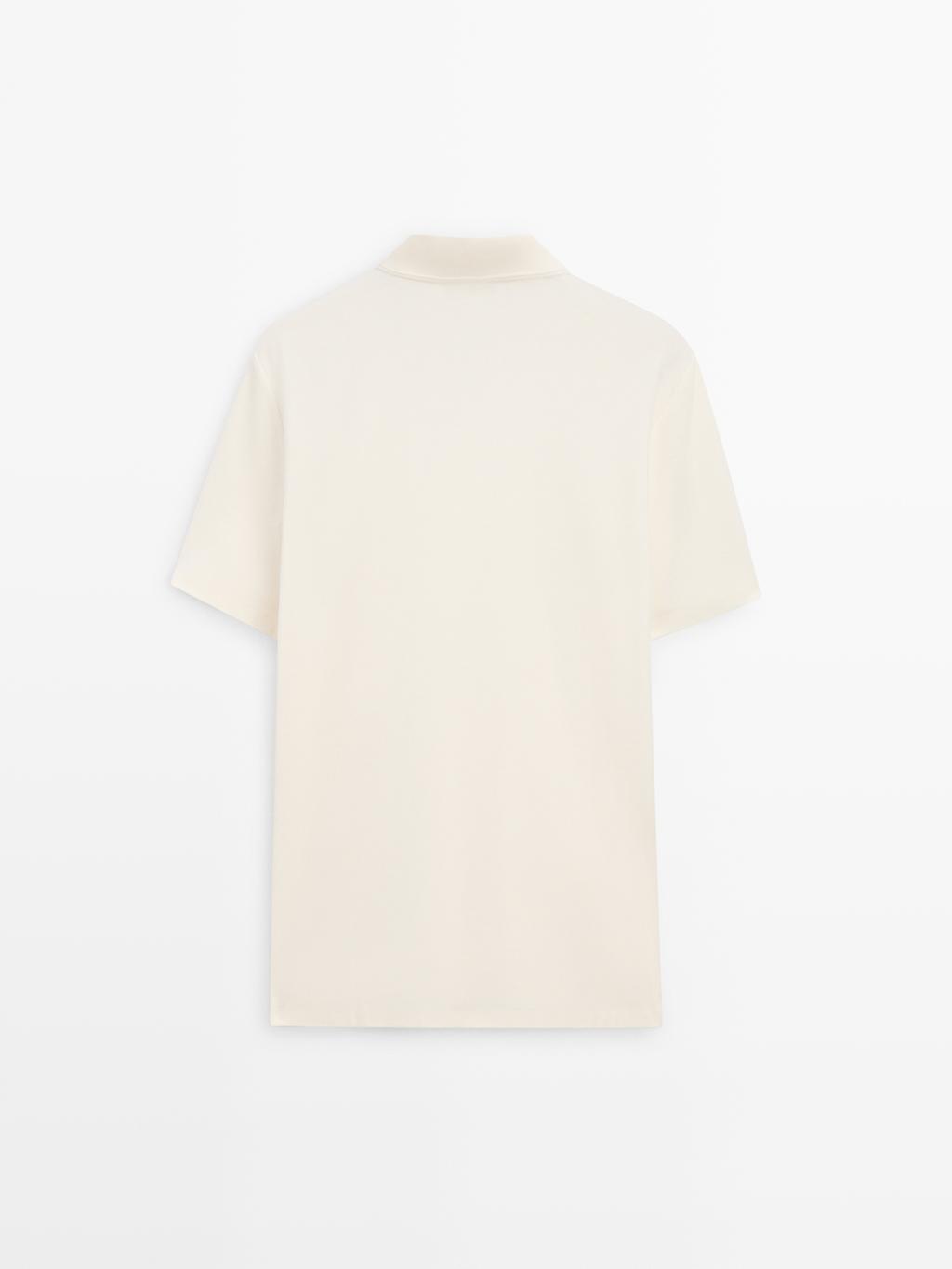 100% cotton textured knit polo shirt