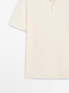 100% cotton textured knit polo shirt