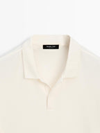 100% cotton textured knit polo shirt