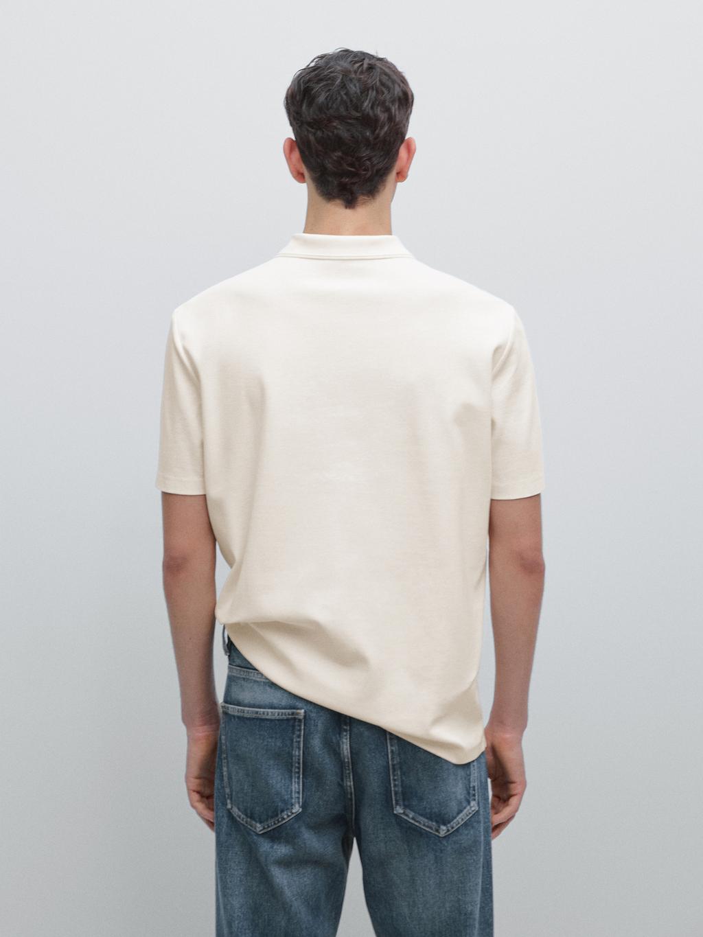 100% cotton textured knit polo shirt