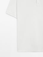 Micro textured pique cotton polo shirt