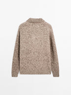 100% cashmere knit polo sweater