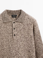 100% cashmere knit polo sweater