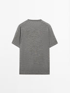 Short sleeve knit wool blend T-shirt