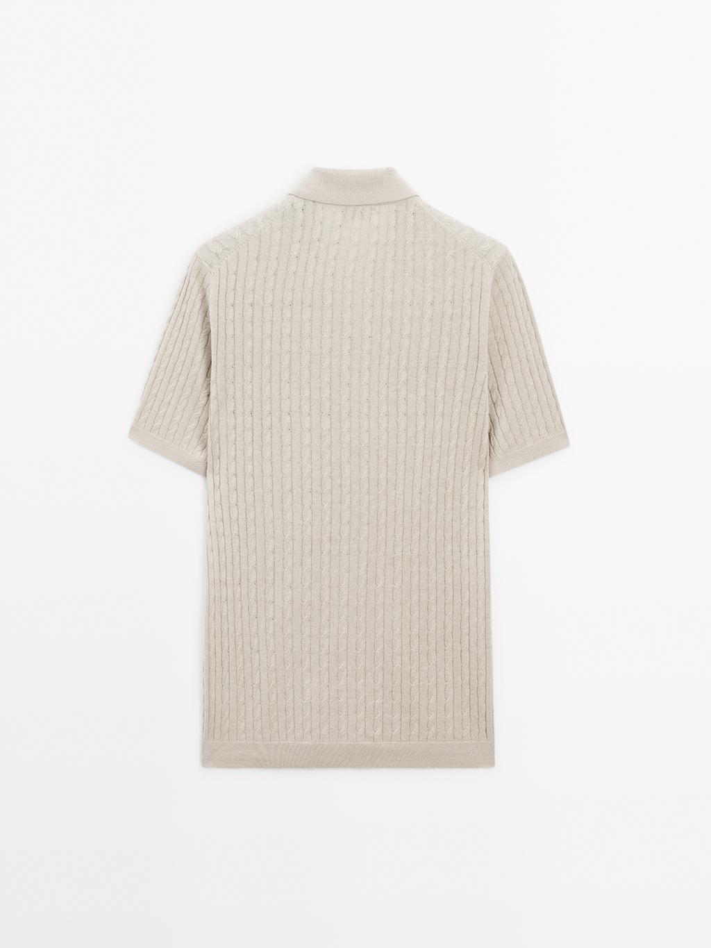 Cable-knit overshirt