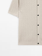 Cable-knit overshirt