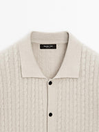 Cable-knit overshirt