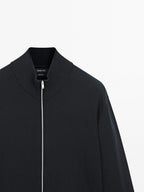 100% cotton zip cardigan